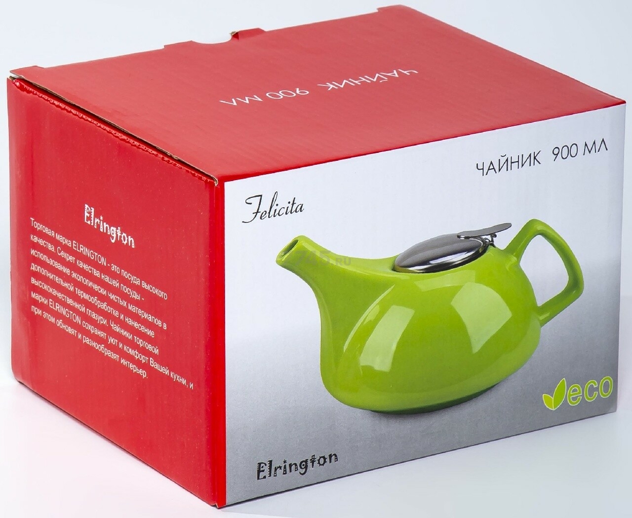 Заварочный чайник керамический ELRINGTON Феличита Глазурь Light Green 0,9 л (4660087532168) - Фото 5